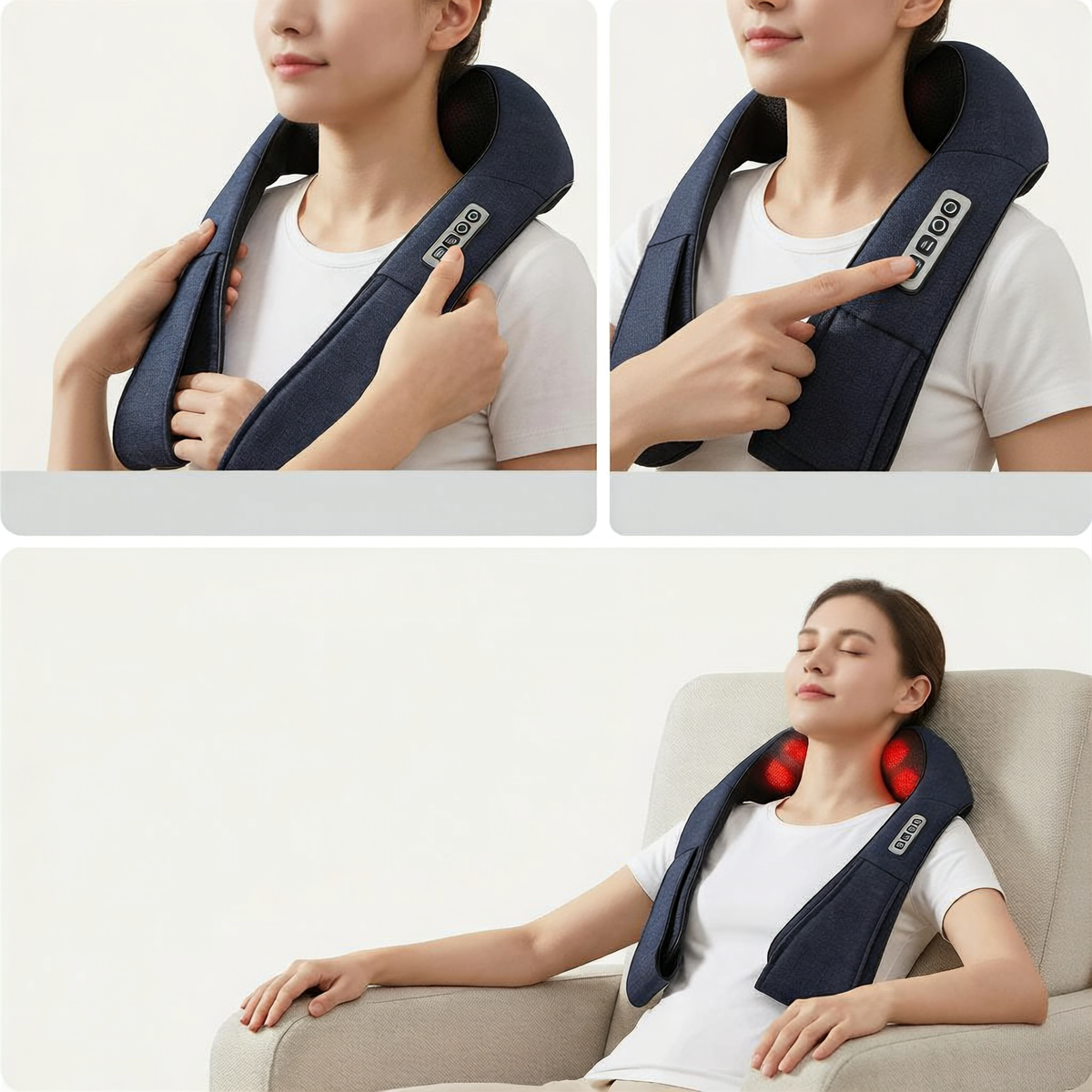ReliefHalo™ Neck Massager - Heat Therapy for Neck Pain & Stress Relief